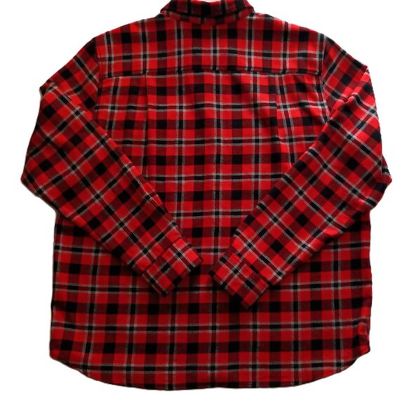 Tilley Plaid Flannel Long Sleeve Button-down Shirt Red Black Gray Men’s Size XL - Picture 2 of 13